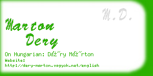 marton dery business card